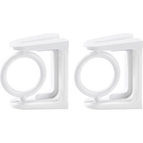 Supports Adhésifs Garantissant Sécurité et Fixation Murale pour Tringle à Rideaux Lot de 2 en ABS Blanc, Simples et Élégants pour Salle de Bain (1/5)