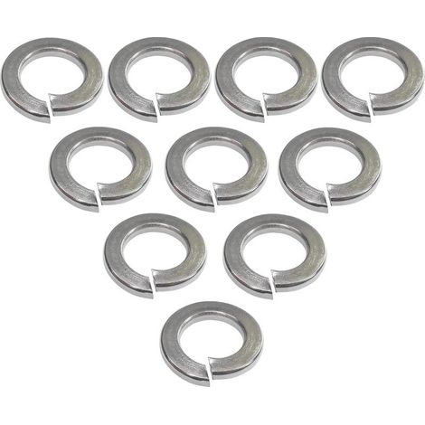 Pack of 10 Spring Washers - M10 - A2 Stainless Steel - DIN127 - DIY