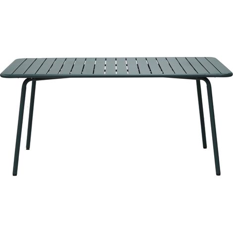 Table de jardin 160x90x73 cm en métal vert sapin - BACA