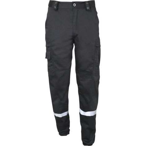 Pantalon de travail multipoches avec bandes réfléchissantes CityGuard ACTION Noir 58