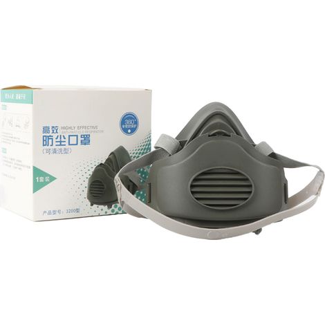 Ortviai Masque Respiratoire Réutilisable Demi-Masque Industriel en Caoutchouc Anti-Poussière avec 60 Filtres