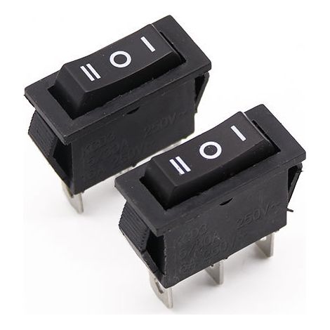 Rocker switch, black three-pronged three-position KCD3-103, power fluctuation switch (1/4)