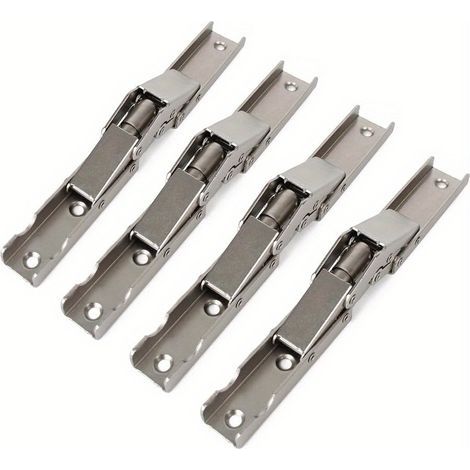 Set di 4 cerniere pieghevoli senza foratura a 90°/180° in metallo robusto con molla piatta per porte e mobili, stile classico. (1/4)