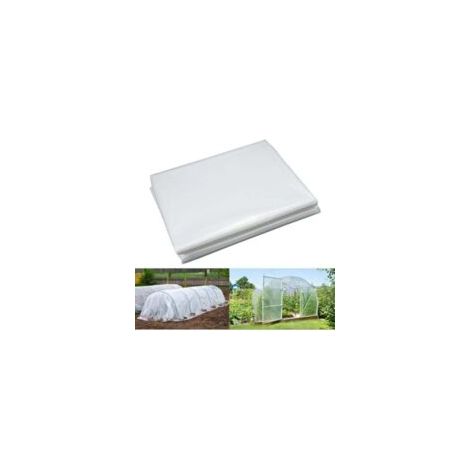 QORVA-Bâche serre tunnel 2m x 8m – Film polyéthylène transparent extra-épais – Résistant aux intempéries – Isolation thermique pour légumes