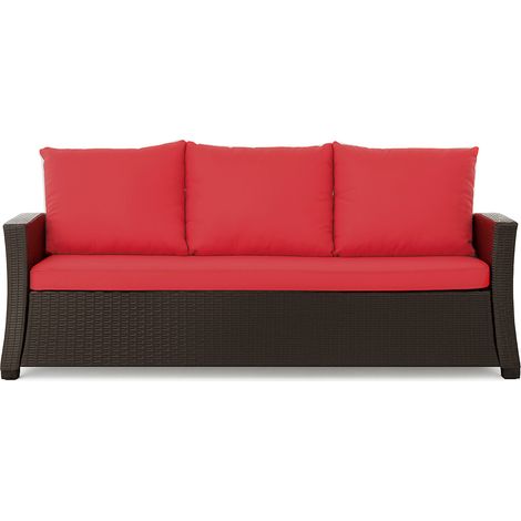Coussins de canapé meubles de jardin en résine tressée Rouge, Coussins balançoire d'extérieur 150x60x50cm Coussin de banc de jardin extérieur -Mix