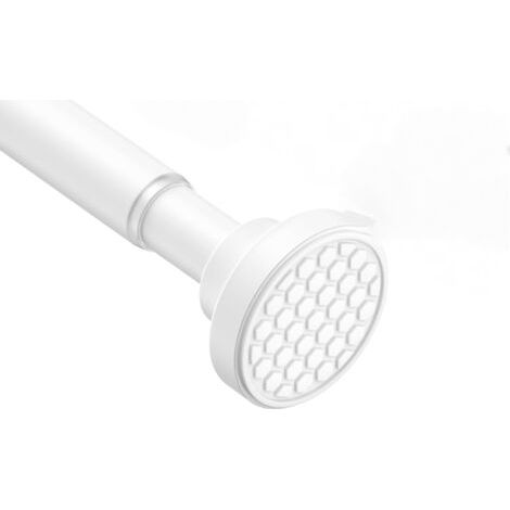 Barre de douche télescopique 70-120 cm, sans perçage, idéale pour salle de bain, fenêtre, armoire, blanche (1/5)