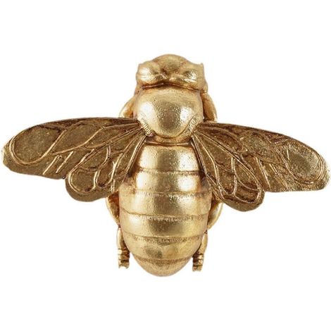 Décoration murale abeille dorée en résine, pendentif figurine artisanale, cadeau pour déco intérieure chambre art mural animalier (1/5)