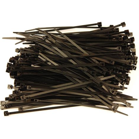 Oc-Pro – Serre-câbles Rilsan noirs 100 mm – Largeur 2.5 mm – Lot de 200 colliers plastiques – Pour câblage professionnel