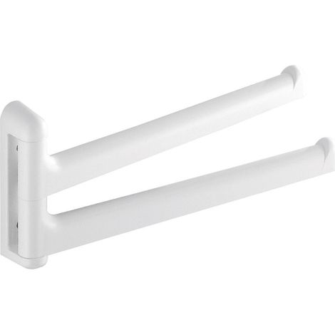 Porta Asciugamani con doppio snodo a parete per bagno bianco 40 cm - 8023 Junior (1/4)