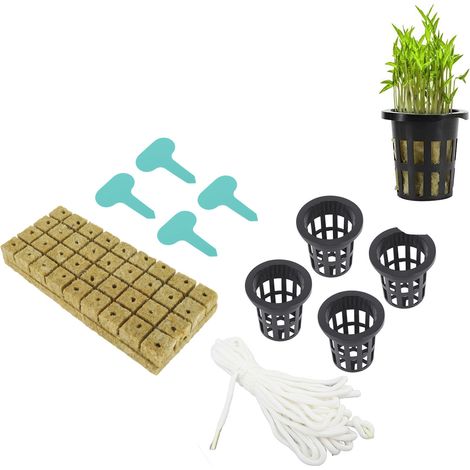 Rockwool Cubes Professional Hydroponics Kit mit Netztöpfen für erdlosen Anbau - 72 x 1-Zoll-Steinwollwürfel und 2-Zoll-Netztöpfe (1/5)