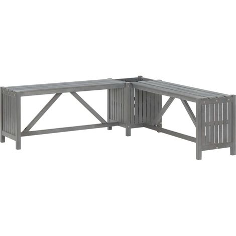 Panca da giardino mobili da giardino per esterni terrazza ad angolo da giardino e fioriera 117 cm legno di acacia grigio 020011129