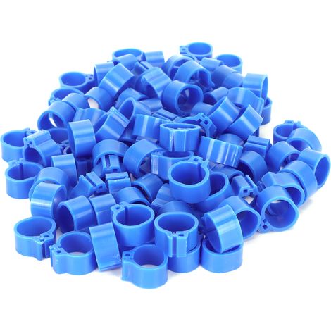 200 Pcs Bagues de Pose Non Marquées 10mm pour Pigeons, Anneaux d'Identification pour Pattes de Volaille, Accessoires pour Oiseaux Bleu (1/5)
