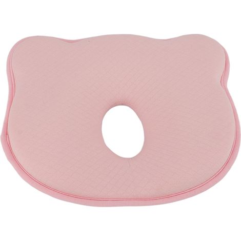Lot de coussin mémoire pour bébé, noyau en coton mémoire, oreiller correcteur de tête plate, confortable et rose pour allaitement et soins. (1/5)