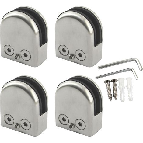 pinces en verre en acier inoxydable 8-10 mm pour rampe, escalier, salle de douche (1/5)
