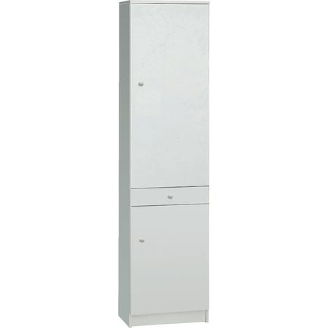 Colonna 2 Ante e 1 Cassetto 46L x 34P x h183 – Finitura Bianco Liscio – Sarmog (1/8)