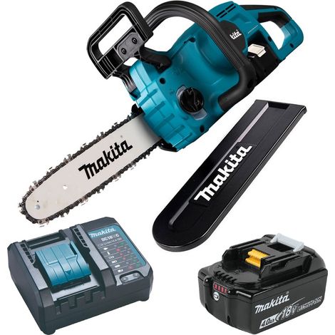 Makita DUC307ZX2 18v LXT Cordless Chainsaw Brushless 300mm 12"" 1x 4.0Ah Battery (1/5)