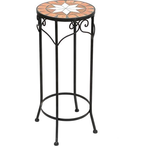 DanDiBo Blumenhocker Mosaik Rund 62 cm Blumenständer 12011 Beistelltisch Pflanzenständer Mosaiktisch (1/5)