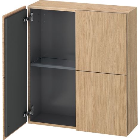 Armadio semi-alto Duravit L-Cube, larghezza 700 mm, profondità 243 mm, 2 ante, colorazione: Rovere europeo Decorazione quercia - LC116705252 (1/4)
