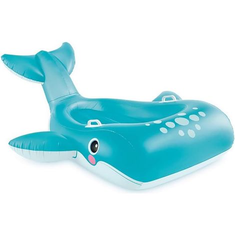 Bouée gonflable Baleine - 1 unité - Vinyle résistant - Avec toboggan et poignées - Jardin et piscine pour enfants - 168x140 cm (1/5)