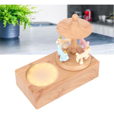 Altoparlante Bluetooth decorativo con luce ambientale e carosello rotante - Funzione Bluetooth 5.0, suono a 360°, batteria da 1200 mAh (10 ore di autonomia), plastica, 158x150x83 mm, statuette decorat (1/4)