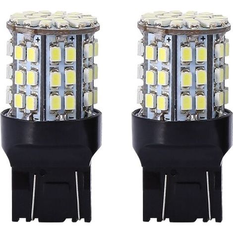bombillas LED de 12 V CC 7443 64SMD, luz de marcha atrás, blancas, 6000 K, superbrillantes, para freno y cola, 7443, 7440, 7444, 7441, 992, 992A, W21W, luz de freno (1/4)