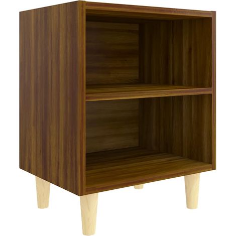 Maison Exclusive - Comodino con Gambe in Legno Massello Rovere Marrone 40x35x50cm (1/5)