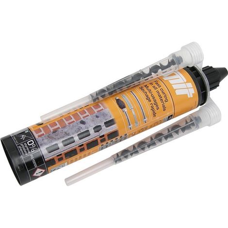 Spit – Cartouche résine de scellement chimique 300ml – Pour matériaux pleins et creux – Résine polyester sans styrène – Finition gris
