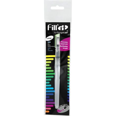 Pinceau à réservoir de 8ml pour encres acryliques ou à alcool, peintures liquides, eau pour aquareller, pointe large (1/2)
