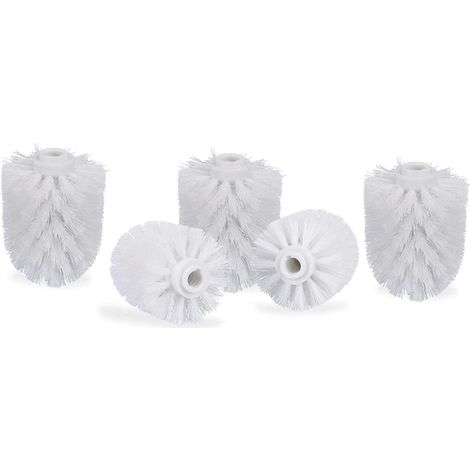 6 Stück weiße Ersatzbürstenköpfe für Toiletten, Durchmesser 8 cm-5pcs-White (1/4)