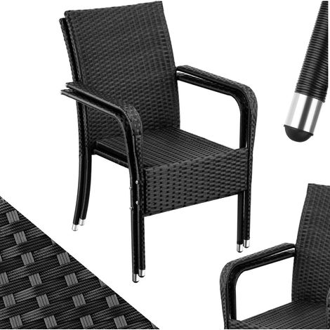 Lot de 2 chaises en rotin résistantes aux UVs capacité charge 120kg (1/5)