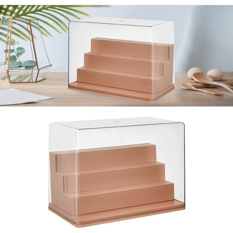 Statuensockel mit transparenter und staubabweisender Beschichtung, leiterförmig, hohes Regal für Schlaf- und Wohnzimmer, braun (1/5)