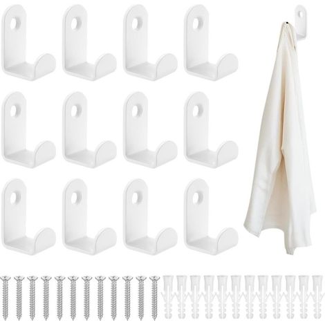 13 Pcs Crochet Porte Manteau Mural Blanc, Patères Porte Manteaux, Patere Murale Blanche, Patere Porte Manteau, Patère Murale (1/5)