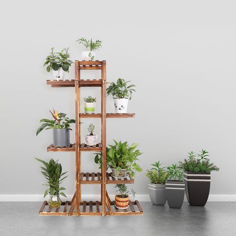 6 Tier Wooden Plant Stand Ladder Corner Garden Grow Terrace Florist Display Rack (1/5)