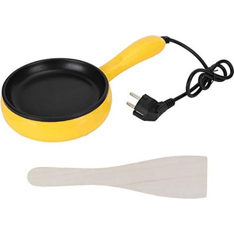 Mini poêle 300W - Poêle électrique antiadhésive pour œufs et crêpes - Ustensile de cuisine portable avec spatule en bois (1/5)