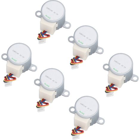 Lot de 6 moteurs pas à pas à réduction haute précision pour ventilateurs, radiateurs, brûleurs et éclairage scénique (5 V CC). (1/5)