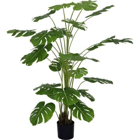 Plante artificielle de 180 cm verte au rendu réaliste, livrée avec pot et mousse décorative, idéale pour salon (1/5)