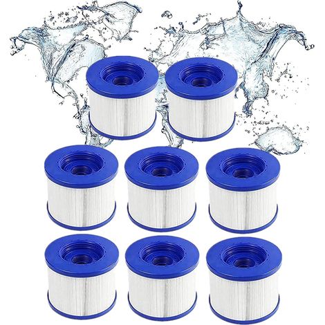 Paquete de 8 cartuchos de filtro de repuesto para bañera de hidromasaje/Spa inteligente con rosca de tornillo para Spa-N1407535/filtro para Mspa, para Kit de mantenimiento de filtro de piscina de Spa (1/5)