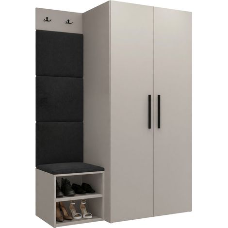 Conjunto para recibidor Nitos IV, Polo 897, 191x122x50cm, Tapiz, Aglomerado laminado, Colocada, Montada en la pared (1/5)