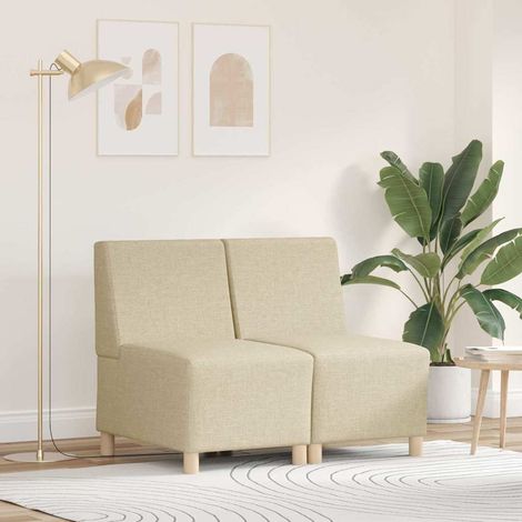 Modular Sofa Unit Armless 2 pcs Cream 55 x 74 x 82 cm Fabric vidaXL (1/5)