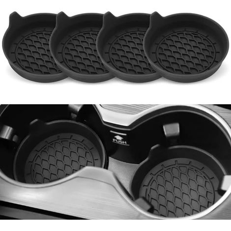 Tapis porte-gobelets de voiture, revêtements porte-gobelets en silicone, porte-gobelets universels antidérapants, accessoire intérieur de voiture unisexe. (1/5)