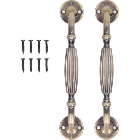 2 antike Türgriffe aus Bronze im Vintage-Stil