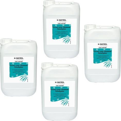 Lot de 4 bidons Saunatop Eucalyptus - Essences aromatiques Bidon de 6L pour hammams - Bayrol (1/2)