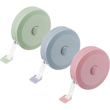 3 Pièces Mini Metre Ruban, 60inch / 1.5m Mètre à Ruban, Ruban à Mesurer Rétractable, Double Face à Double Echelle, pour Mesures de Corps, Couture, Mesurer la Poitrine (1/5)