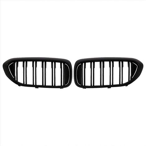 Rejillas delanteras de parachoques estilo doble línea, rejillas de competición para Serie 5 G30/G31/G38 530i 540i 550i, doble acabado negro mate. (1/5)