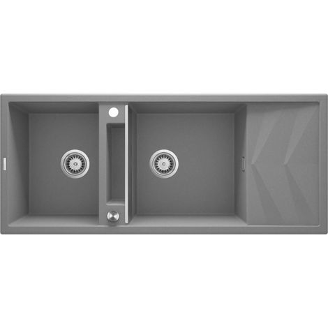 Fregadero magnético de granito, 2 senos, con escurridor ZRMS213 5907650817215