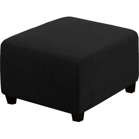 Stretchable Covers for Storage Stools - Black Spandex Fabric, Protective with Elastic Band (1/5)