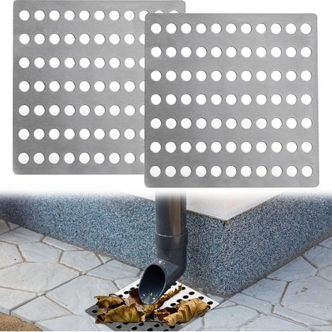 Filtre de vidange carré en acier inoxydable, couvercle anti-insectes, plaque de recouvrement carrée pour égout, couvercle de salle de bain/douche pour empêcher les feuilles de tomber.