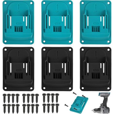 Set mit 6 Wandhalterungen für Makita 18V Akku-Bohrmaschinen, inklusive 24 Schrauben, Werkzeughalter für Wand, Werkstatt, Garage, Maschine (1/5)