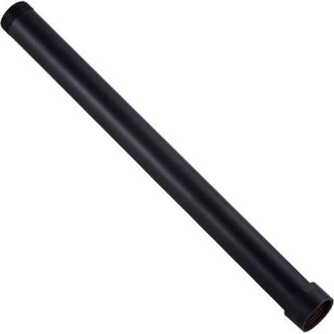 Tube de douche rond en acier inoxydable pour rallonger le pommeau de douche (noir) 30 cm (1/4)