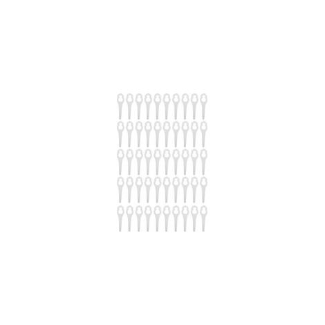 Lames en plastique pour coupe gazon, 50 pièces, pièces de tondeuse à gazon pour BOSCH ALM 28 30 (blanc) (1/4)